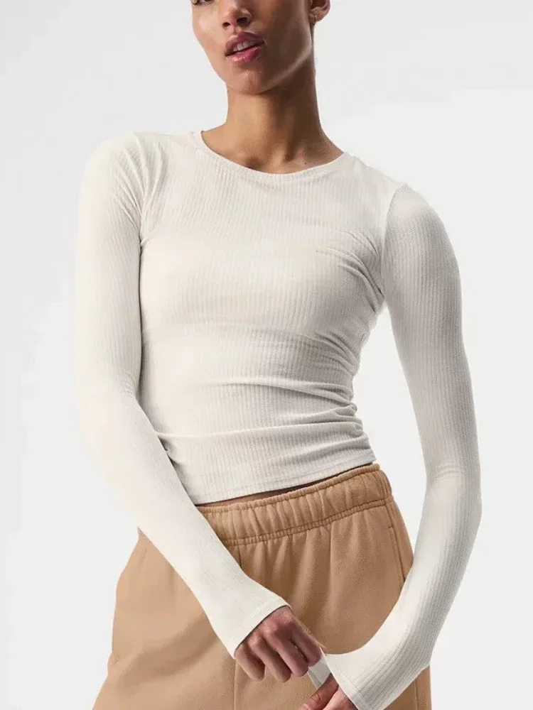 White Women's Tees Clothes Top Pilates Long-sleeved T-shirts for Women Cotton Breathable Sports Slim Fitness O-Neck Shirts
White Women's Tees Clothes Top Pilates Long-sleeved T-shirts for Women Cotton Breathable Sports Slim Fitness O-Neck Shirts