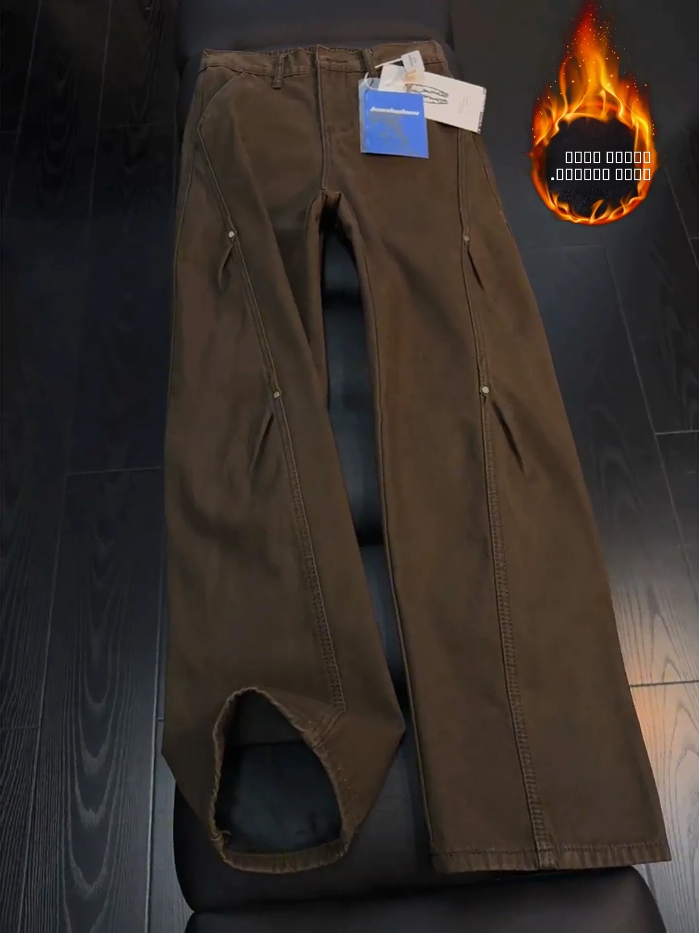 Мужские джинсы Deep Brown Rivet с косым кроем и флисовой подкладкой, в американском уличном стиле, зимние рабочие брюки прямого кроя
Мужские джинсы Deep Brown Rivet с косым кроем и флисовой подкладкой, в американском уличном стиле, зимние рабочие брюки прямого кроя