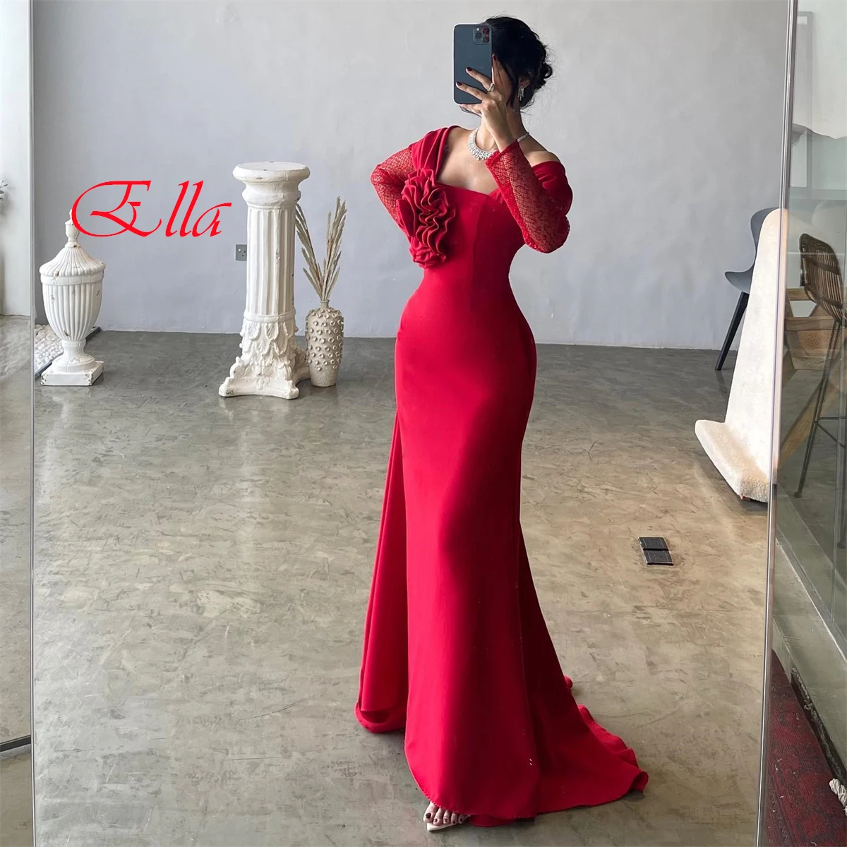 Customized Exquisite Red Jersey Evening Dress Classic Strapless Off the Shoulder Long Sleeves Zipper Back Special Occasion Gowns
Customized Exquisite Red Jersey Evening Dress Classic Strapless Off the Shoulder Long Sleeves Zipper Back Special Occasion Gowns
