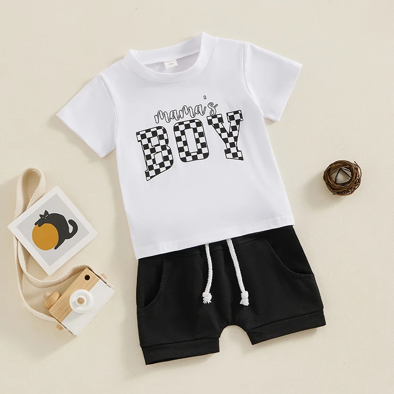 Toddler Boys Summer Outfits Letter Print Short Sleeve T-Shirts Tops and Elastic Waist Shorts 2Pcs Clothes Set
Toddler Boys Summer Outfits Letter Print Short Sleeve T-Shirts Tops and Elastic Waist Shorts 2Pcs Clothes Set
