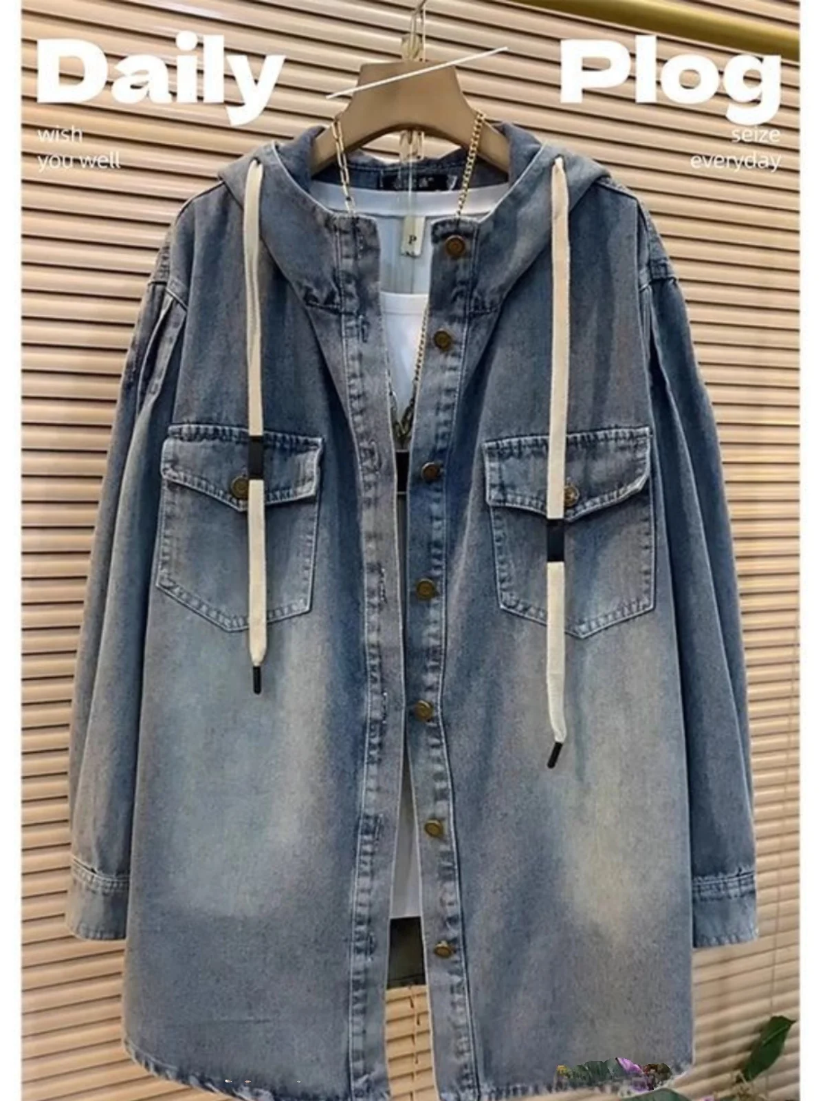 plus Size 300 Pounds Korean Style Hooded Long Sleeve Denim Jacket Unisex Spring Autumn Vintage American Slimming Versatile Ou...
plus Size 300 Pounds Korean Style Hooded Long Sleeve Denim Jacket Unisex Spring Autumn Vintage American Slimming Versatile Ou...