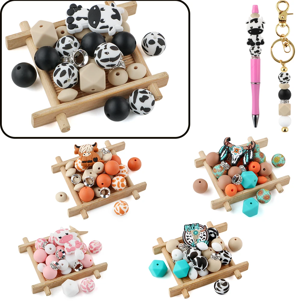 27Pcs/Set Cattle Silicone Focal Beads Animal Focus Beads DIY Bracelet Keychain Necklaces Accessories Set For Jewelry Making
27Pcs/Set Cattle Silicone Focal Beads Animal Focus Beads DIY Bracelet Keychain Necklaces Accessories Set For Jewelry Making