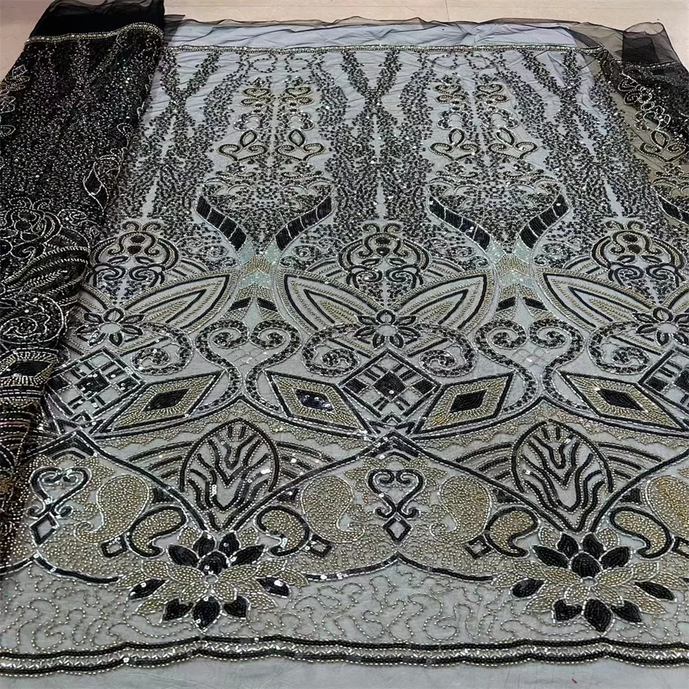 African Sequins Beaded Lace Fabrics 2023 High Quality Sequence Embroidery French Nigerian Lace Fabric For Wedding Sewing JY-220
African Sequins Beaded Lace Fabrics 2023 High Quality Sequence Embroidery French Nigerian Lace Fabric For Wedding Sewing JY-220