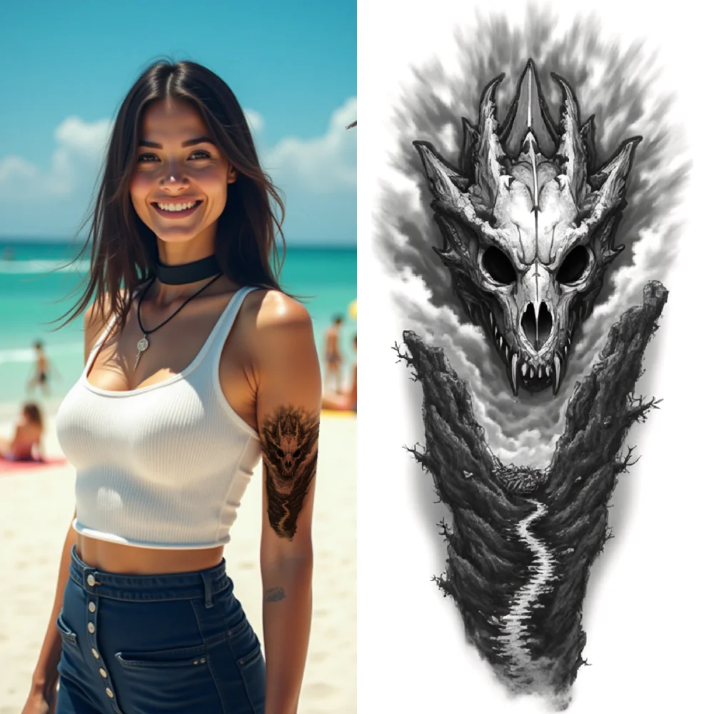 3 шт., временные татуировки с черепом, реалистичные временные татуировки, змея, сова, водонепроницаемые, долговечные наклейки для тела для женщин, бедер 
3 шт., временные татуировки с черепом, реалистичные временные татуировки, змея, сова, водонепроницаемые, долговечные наклейки для тела для женщин, бедер