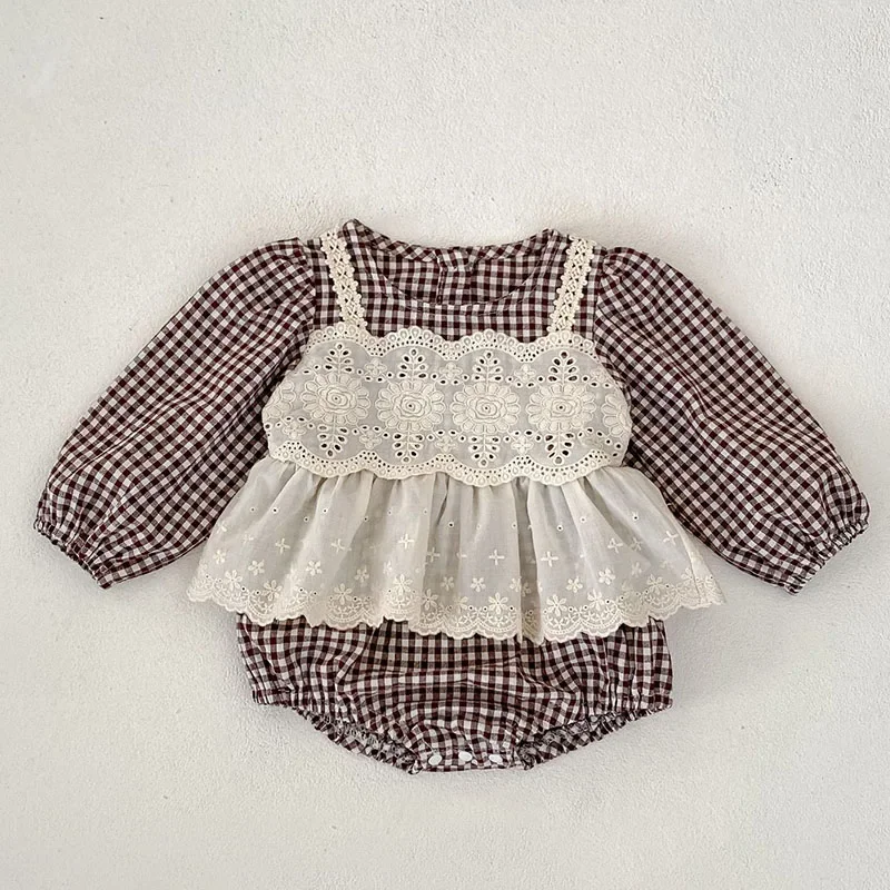 2025 New Spring Newborn Baby Girls Romper Long Sleeved Cotton Grid Splicing Korean Style Climbing Suit Baby Girls Clothing
2025 New Spring Newborn Baby Girls Romper Long Sleeved Cotton Grid Splicing Korean Style Climbing Suit Baby Girls Clothing