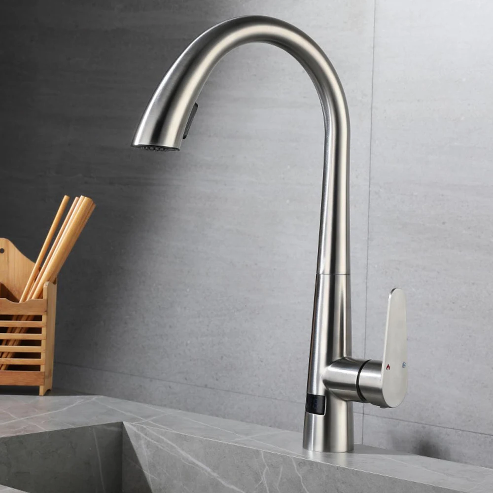 Automatic Kitchen Faucet 304 Stainless Steel Body Colde And Hot Water Deck Mounted Installation
Automatic Kitchen Faucet 304 Stainless Steel Body Colde And Hot Water Deck Mounted Installation