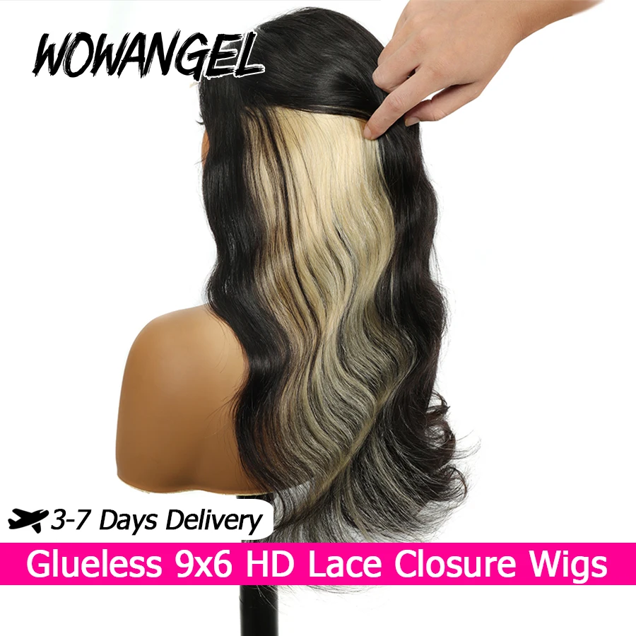 WOWANGEL Black and Blonde Quick Weave 613# Skunk Stripe Wigs 9x6 HD Lace Glueless Wigs Pre Plucked Body Wave Human Hair Wigs
WOWANGEL Black and Blonde Quick Weave 613# Skunk Stripe Wigs 9x6 HD Lace Glueless Wigs Pre Plucked Body Wave Human Hair Wigs