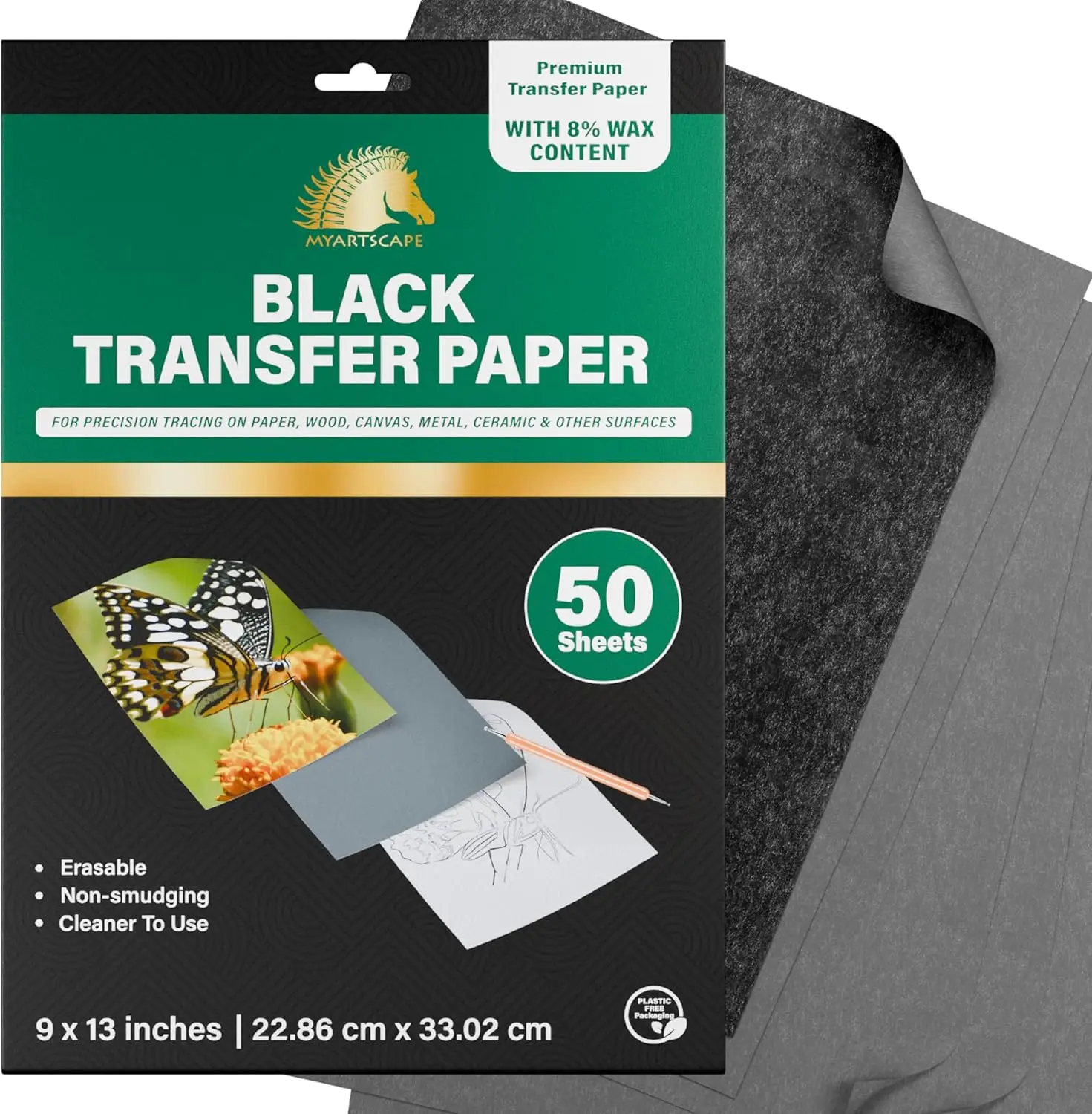 Graphite Transfer Paper 9x13 Inch 50 Sheets Waxed Carbon Paper for Tracing
Graphite Transfer Paper 9x13 Inch 50 Sheets Waxed Carbon Paper for Tracing
