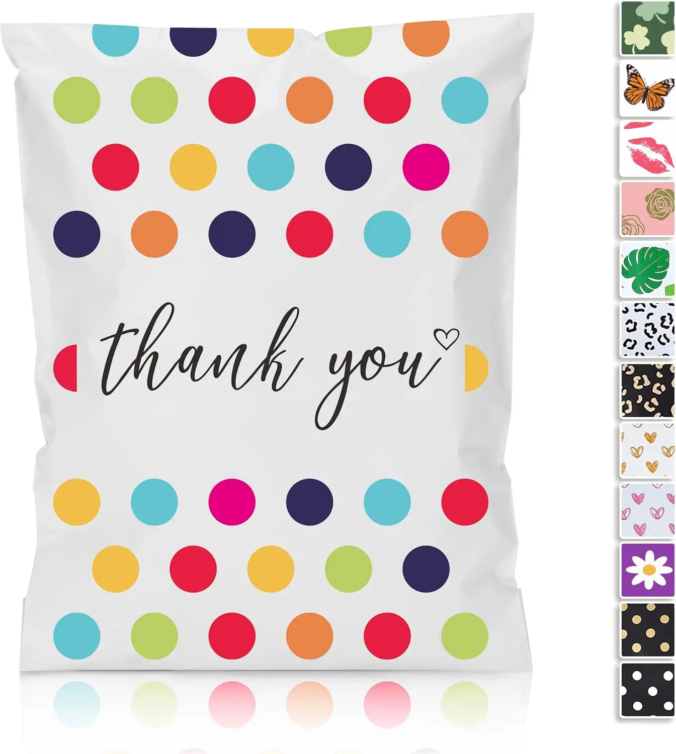 12x15.5 Poly Mailers 50 Pack - Strong Self Adhesive Shipping Bags for Clothing, Colorful Polka Dots
12x15.5 Poly Mailers 50 Pack - Strong Self Adhesive Shipping Bags for Clothing, Colorful Polka Dots