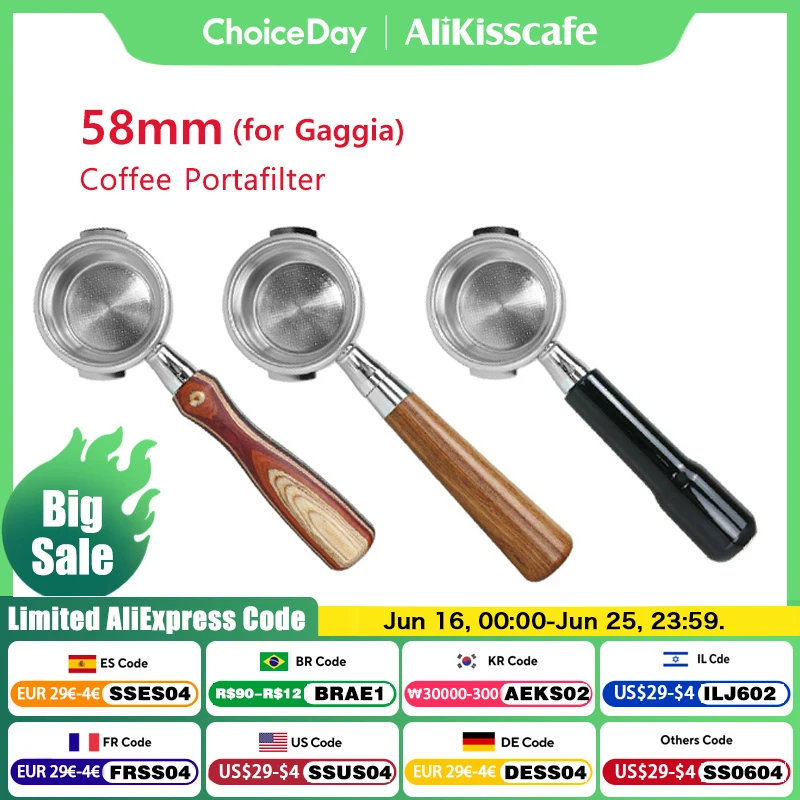 58MM Coffee Bottomless Portafilter For GAGGIA Classic Pro Naked Filter Basket Espresso Machine Accessories Maker Barista Tools
58MM Coffee Bottomless Portafilter For GAGGIA Classic Pro Naked Filter Basket Espresso Machine Accessories Maker Barista Tools