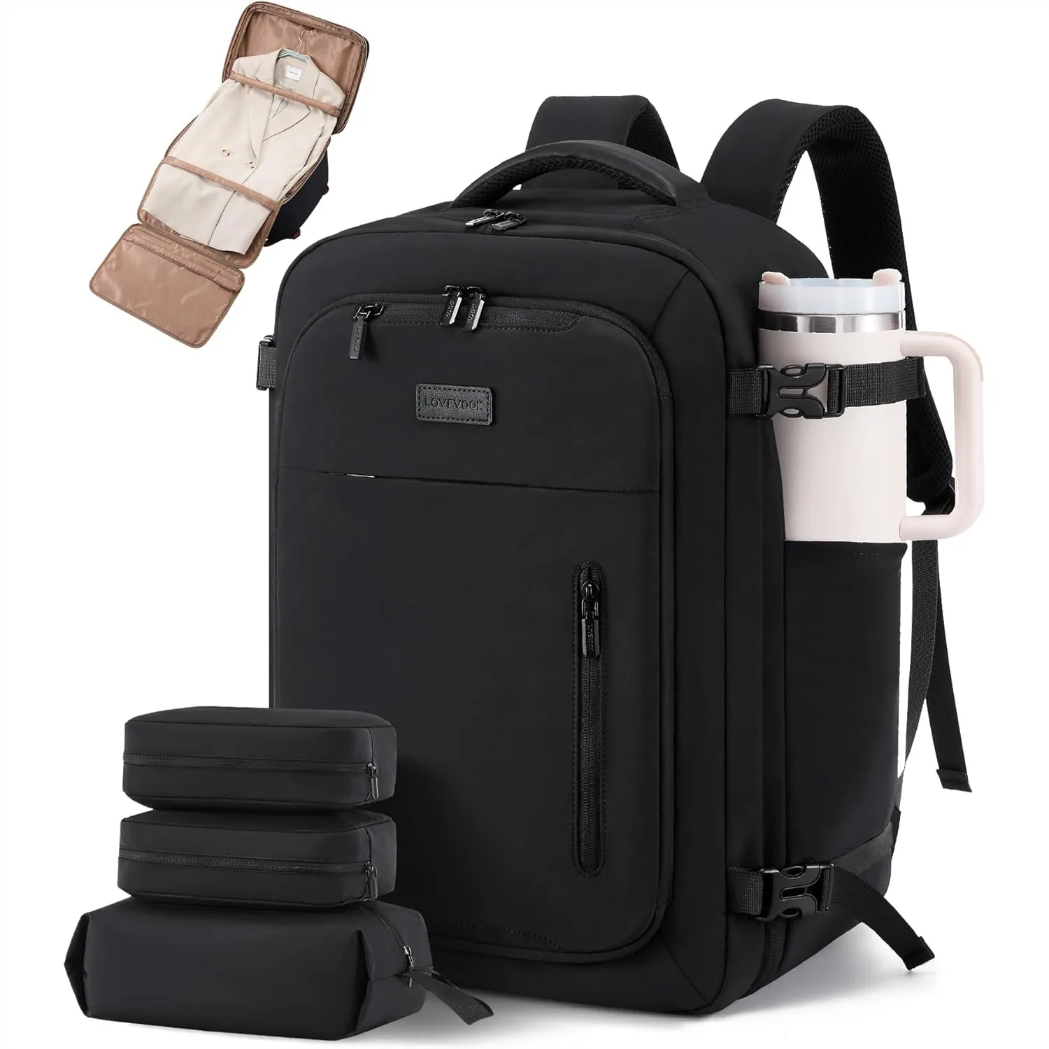 Travel Backpack with Garment Bag for Women Men, 40L Carry on Backpack TSA Personal Item Flight Approved, Fits 17.3" Laptop
Travel Backpack with Garment Bag for Women Men, 40L Carry on Backpack TSA Personal Item Flight Approved, Fits 17.3" Laptop