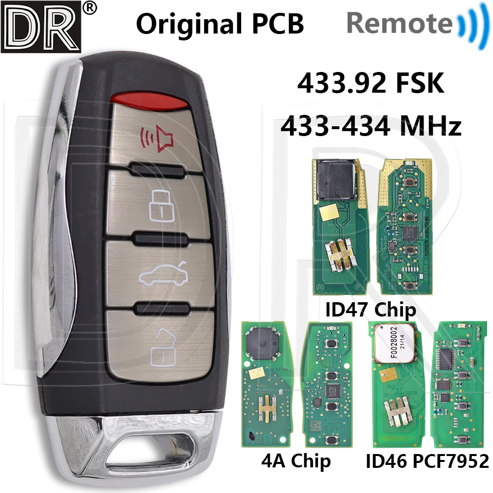 Great ID46 ID47 4A Chip 433/434MHz Original PCB Car Remote Control Key For Great Wall JOLION Haval H2S H6 H7 H8 H9
Great ID46 ID47 4A Chip 433/434MHz Original PCB Car Remote Control Key For Great Wall JOLION Haval H2S H6 H7 H8 H9