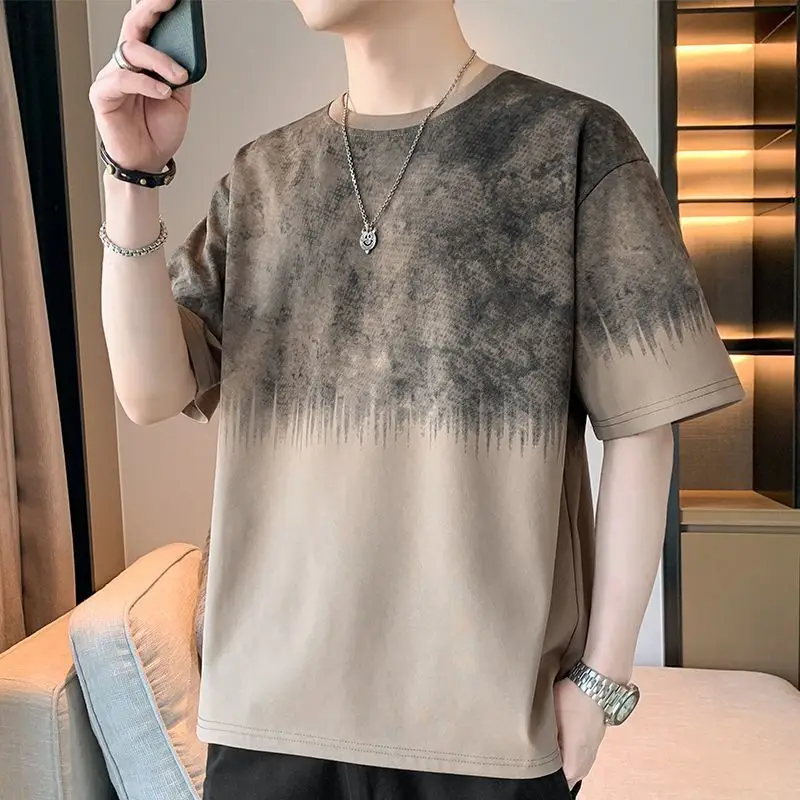 Fashion O-Neck Short Sleeve Printed Gradient T-Shirts Men's Clothing 2025 Summer New Loose Casual Tops All-match Tee Shirts
Fashion O-Neck Short Sleeve Printed Gradient T-Shirts Men's Clothing 2025 Summer New Loose Casual Tops All-match Tee Shirts