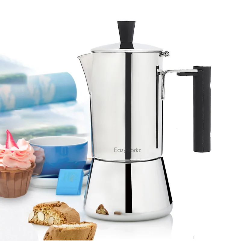 200/300ml Moka Pot Stovetop Espresso Maker, Portable Coffee Pot with Black Handle for Home, Camping, Travel, Fast Brew
200/300ml Moka Pot Stovetop Espresso Maker, Portable Coffee Pot with Black Handle for Home, Camping, Travel, Fast Brew