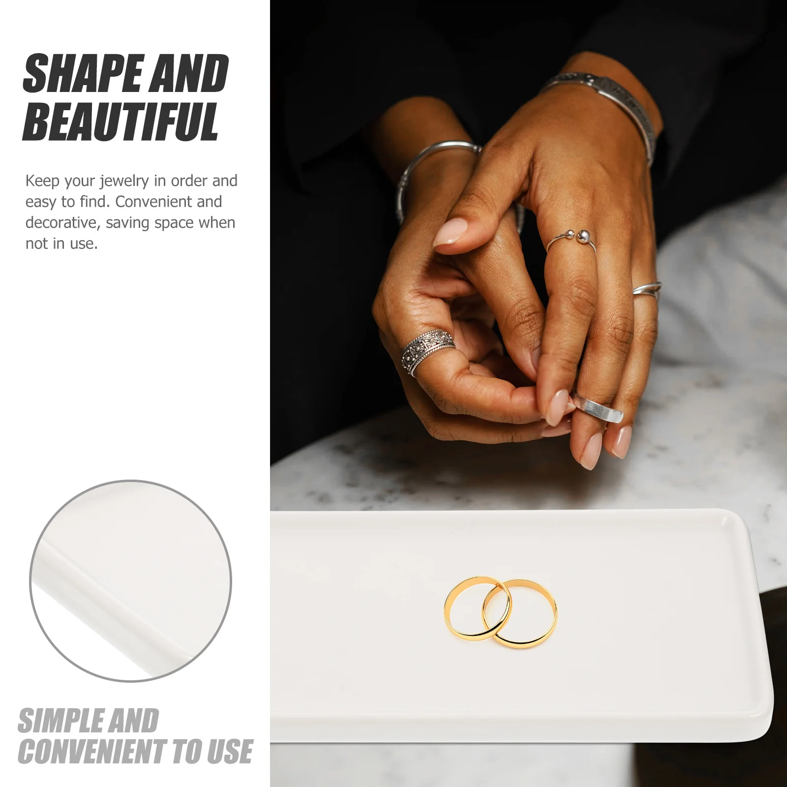 Ceramic Decorative Jewelry Tray Smooth Surface Vanity Organizer Tray for Cosmetics Perfume Bathroom Desktop Storage Plate 
Ceramic Decorative Jewelry Tray Smooth Surface Vanity Organizer Tray for Cosmetics Perfume Bathroom Desktop Storage Plate