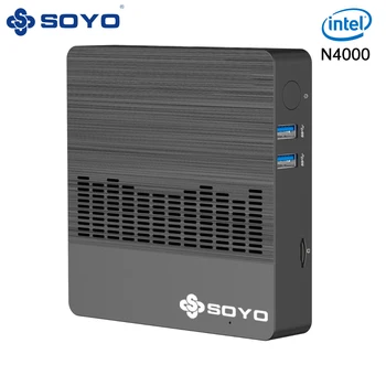 SOYO 미니 PC, 강력한 6GB RAM, 64GB EMMC, 인텔 N4000, 윈도우 11 프로 컴팩트, 가정, 비즈니스 및 게임용, M2