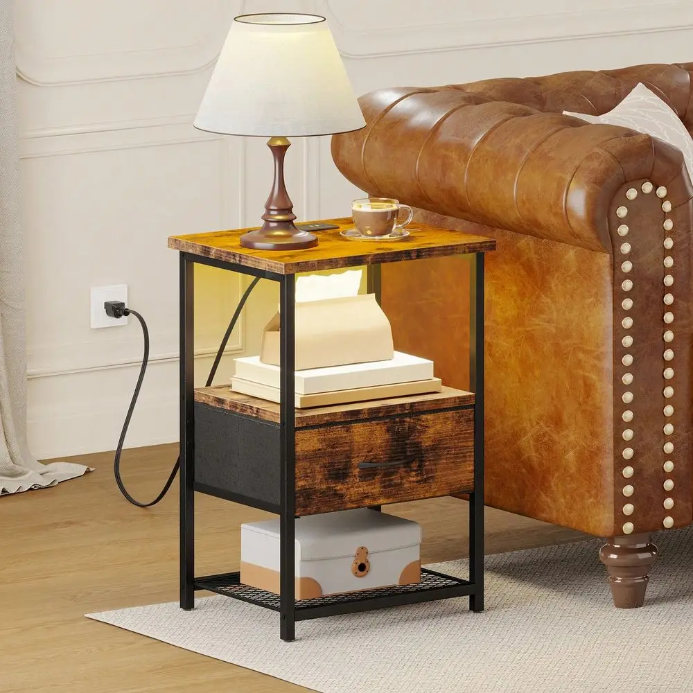 Modern LED Bedside Table With Charging Ports Fabric Storage Drawers, PU Surface Nightstand For Bedroom, Living Room Home Office
Modern LED Bedside Table With Charging Ports Fabric Storage Drawers, PU Surface Nightstand For Bedroom, Living Room Home Office