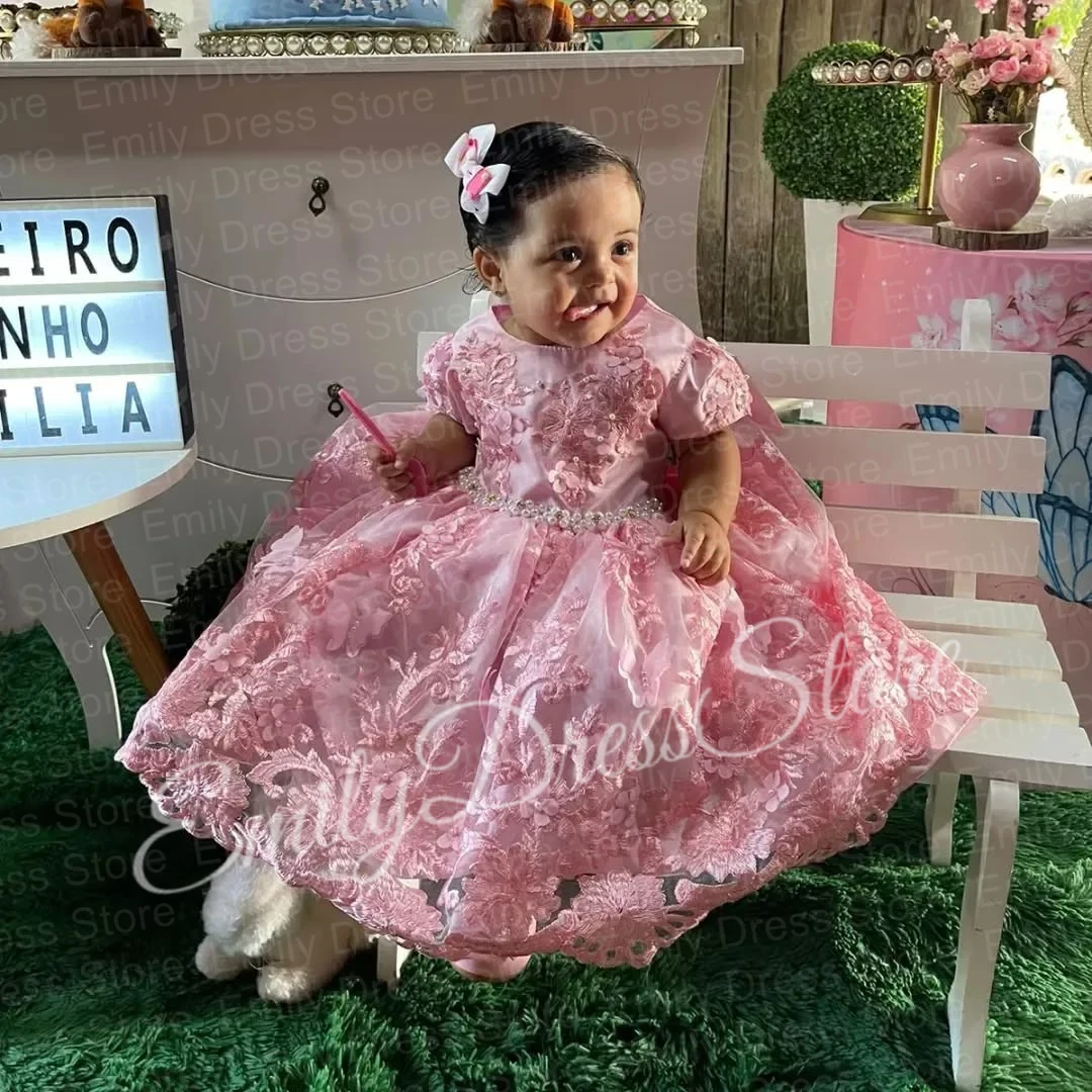 Customized Pink Flower Girl Dress For Wedding Tulle 3d Applique Cap Sleeves Lace Kids Baby Birthday Party Infant Ball Gown
Customized Pink Flower Girl Dress For Wedding Tulle 3d Applique Cap Sleeves Lace Kids Baby Birthday Party Infant Ball Gown