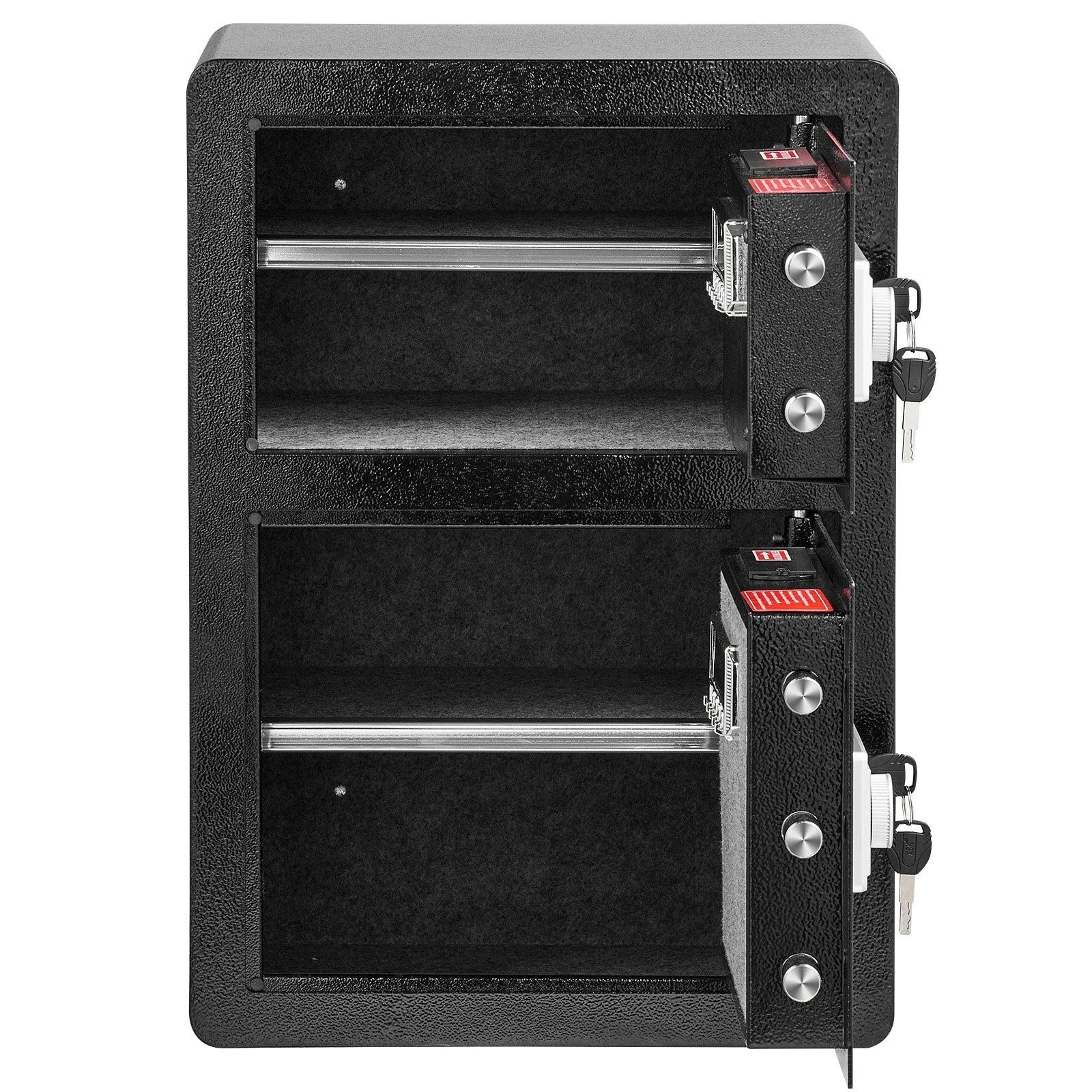 Double Door 3.5 cu. ft Safe Box with Key Lock Password Fireproof Bag Black,organize cash, passports, gold, watches and documents
Double Door 3.5 cu. ft Safe Box with Key Lock Password Fireproof Bag Black,organize cash, passports, gold, watches and documents