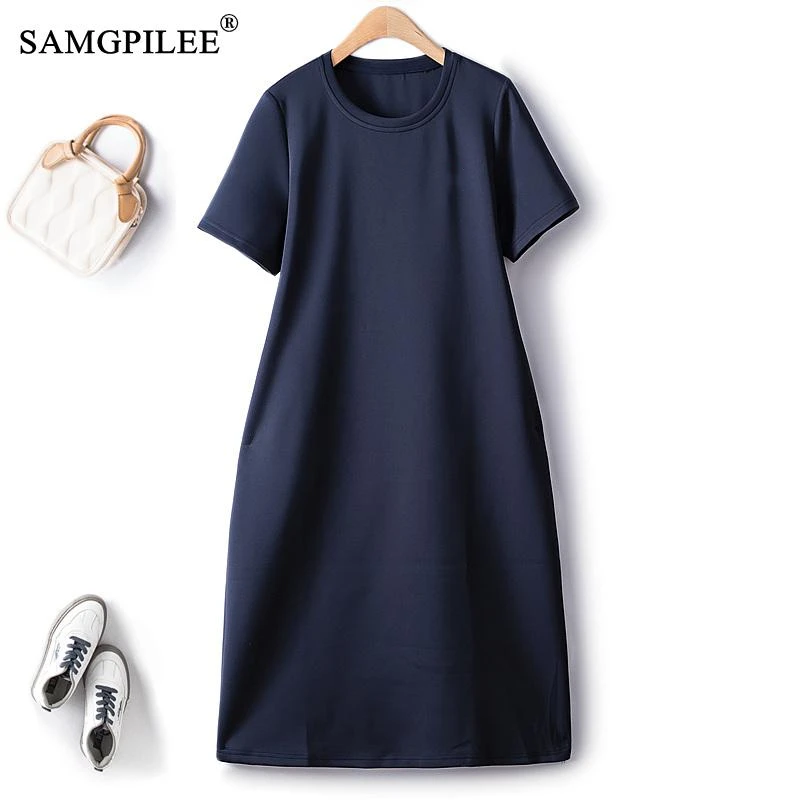 Light Luxury Elegant Party Dresses For Women 2023 European Over Knee Mid Length O Neck Big Pocket Solid Short Sleeve Loose Dress
Light Luxury Elegant Party Dresses For Women 2023 European Over Knee Mid Length O Neck Big Pocket Solid Short Sleeve Loose Dress
