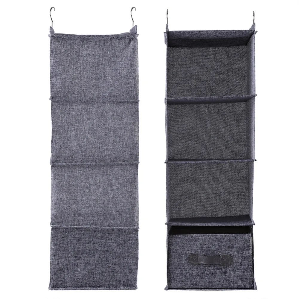 4 Shelves Hanging Closet Organizer Gray Color With Drawer Clothes Storage Holder Premium Quality Multi-Functional
4 Shelves Hanging Closet Organizer Gray Color With Drawer Clothes Storage Holder Premium Quality Multi-Functional