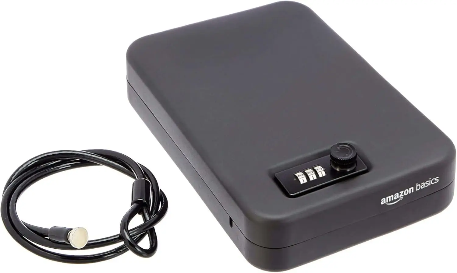Portable Security Case Lock Box with Combination Lock for Documents, Valuables, Home, Dorm, Large, Black