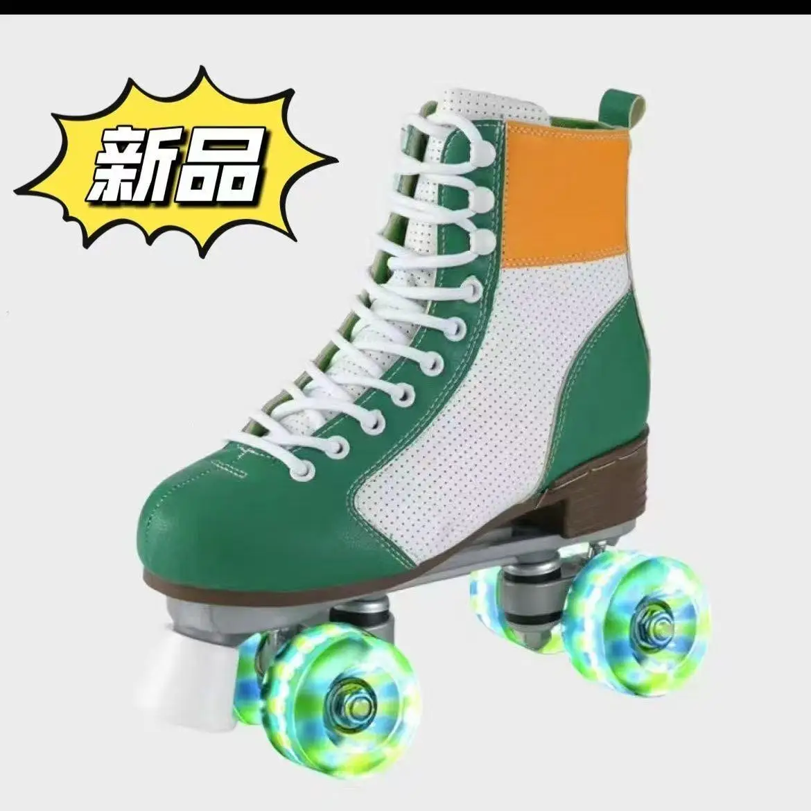 Green Double-row Roller Skates Adult Size, Shiny Skating Shoes for Skating Rinks, Professional Skating Shoes With Four Wheels
Green Double-row Roller Skates Adult Size, Shiny Skating Shoes for Skating Rinks, Professional Skating Shoes With Four Wheels