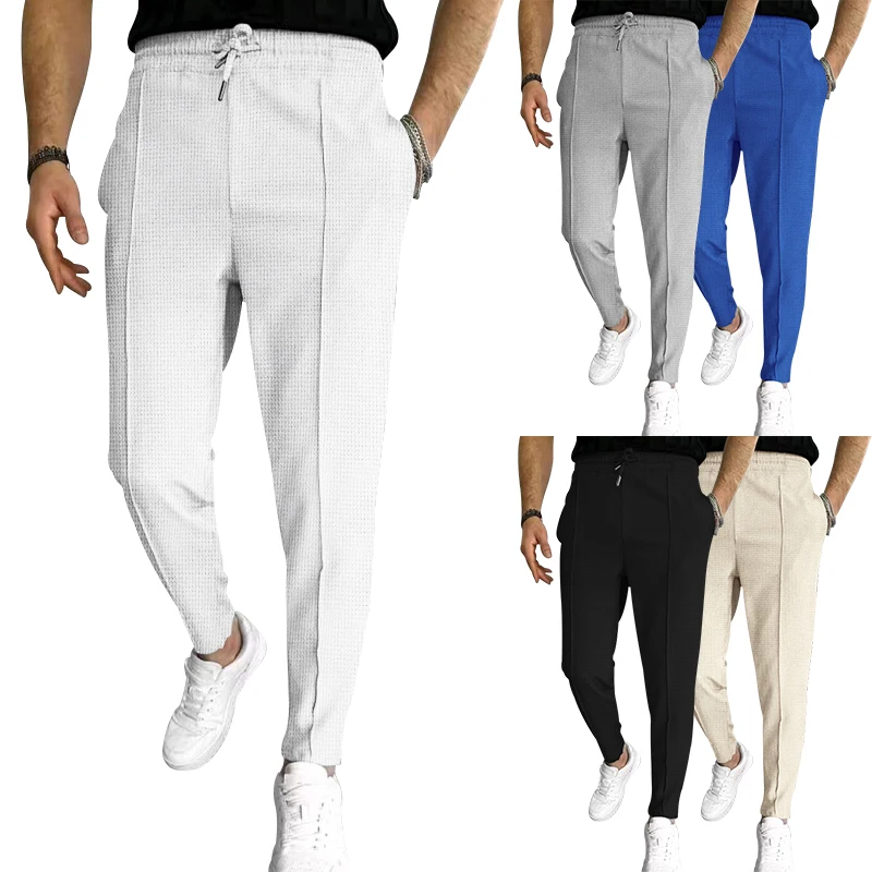 Men's Pants, Street Ruffled Solid Color Casual Waffle Pants, Four Seasons Travel New Breathable Loose Fitness Jogging Pants 2024
Men's Pants, Street Ruffled Solid Color Casual Waffle Pants, Four Seasons Travel New Breathable Loose Fitness Jogging Pants 2024