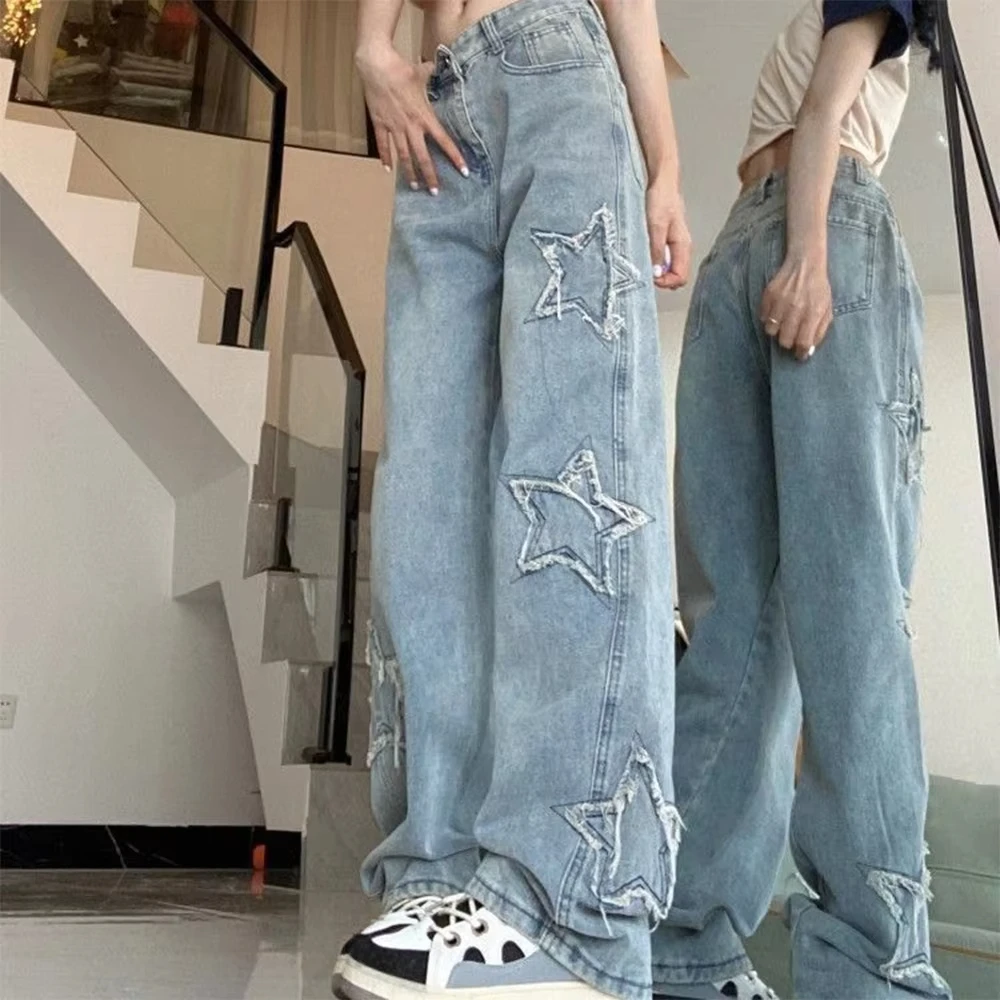American Retro High Street Jeans Female Spring and Autumn New Design Embroidery High Waist Thin Wide Leg Trousers Tide
American Retro High Street Jeans Female Spring and Autumn New Design Embroidery High Waist Thin Wide Leg Trousers Tide