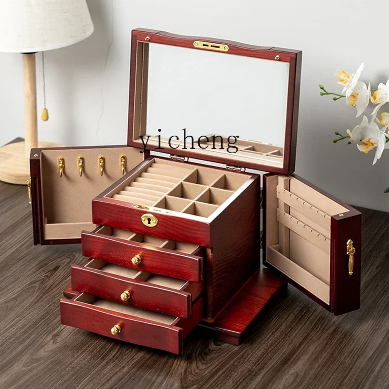 Solid wood jewelry box storage box high-end exquisite wooden compound gift practical box
Solid wood jewelry box storage box high-end exquisite wooden compound gift practical box