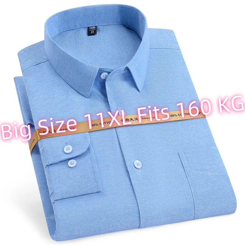 11XL Fits 160 KG Men Shirt Long Sleeve Slim Fit Big and Tall Oxford 100 Cotton Long Sleeve Shirt for Men with Pockets Blue Navy 
11XL Fits 160 KG Men Shirt Long Sleeve Slim Fit Big and Tall Oxford 100 Cotton Long Sleeve Shirt for Men with Pockets Blue Navy