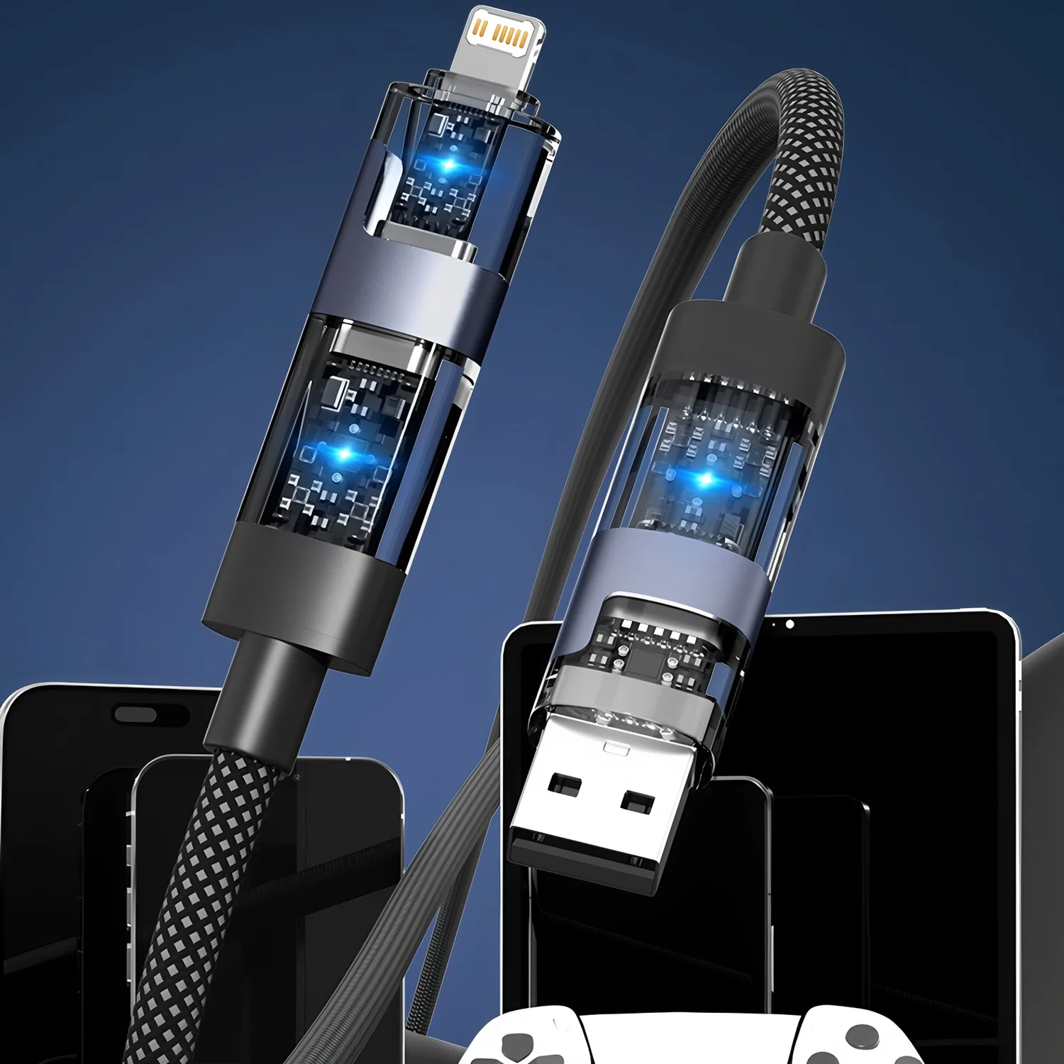 Кабель для быстрой зарядки 4-в-1 для iPhone 16 15 14 13 12 11 Pro Max для Samsung S25 S24 S23 для LG для Moto G Oppo
Кабель для быстрой зарядки 4-в-1 для iPhone 16 15 14 13 12 11 Pro Max для Samsung S25 S24 S23 для LG для Moto G Oppo