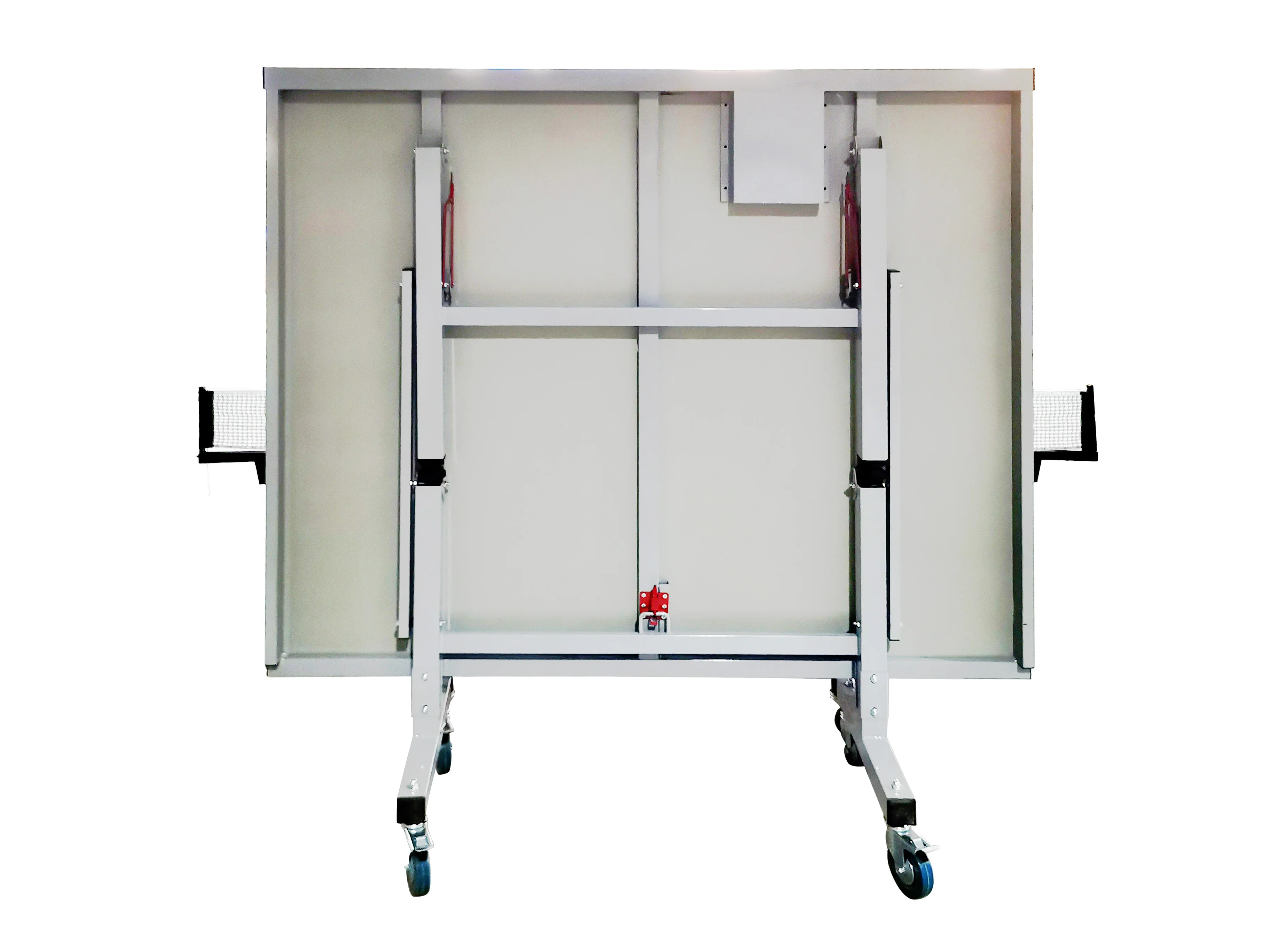 Foldable Aluminum Ping Pong Table with Racket Slots, Rainproof Outdoor Design.