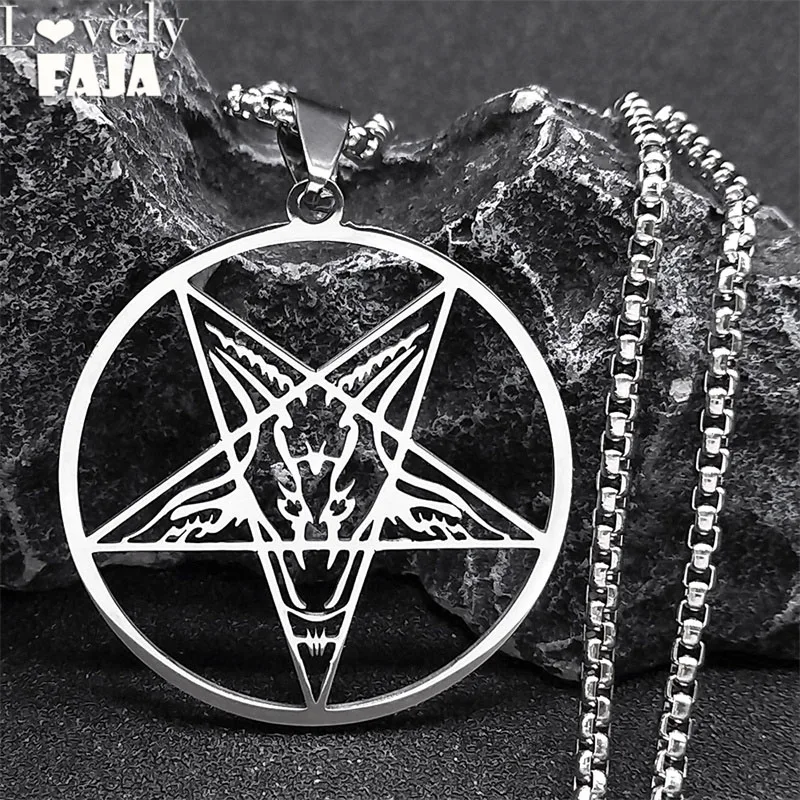 Large Talisman Baphomet Stainless Steel Necklace Goth Pagan Pentagram for Men Satan Gothic Goat Jewerly Satan Amulet Lucifer
Large Talisman Baphomet Stainless Steel Necklace Goth Pagan Pentagram for Men Satan Gothic Goat Jewerly Satan Amulet Lucifer
