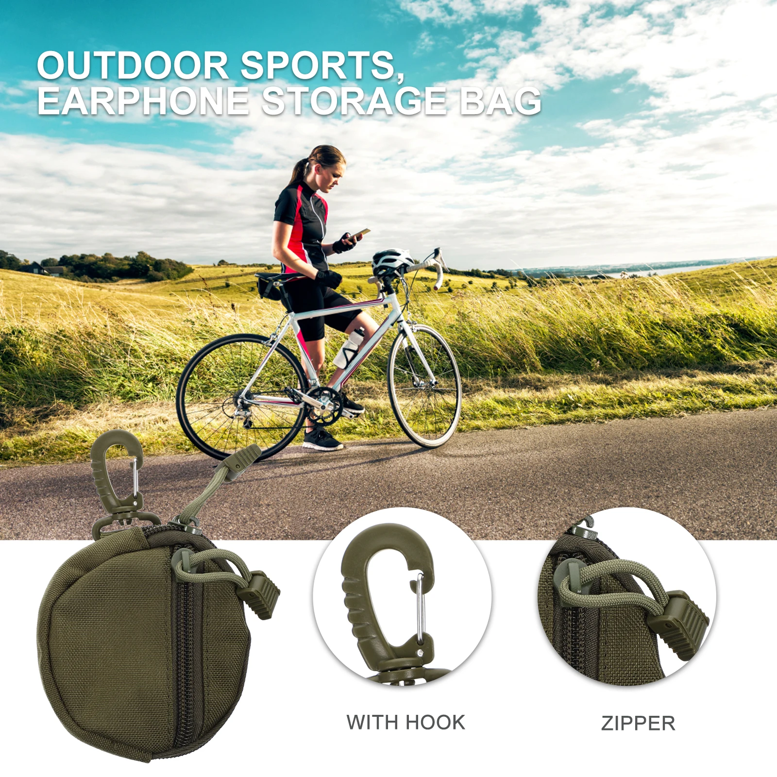 Portable Headphone Case Storage Bag Outdoor Key Pouch Canvas outside Waist Travel
Portable Headphone Case Storage Bag Outdoor Key Pouch Canvas outside Waist Travel