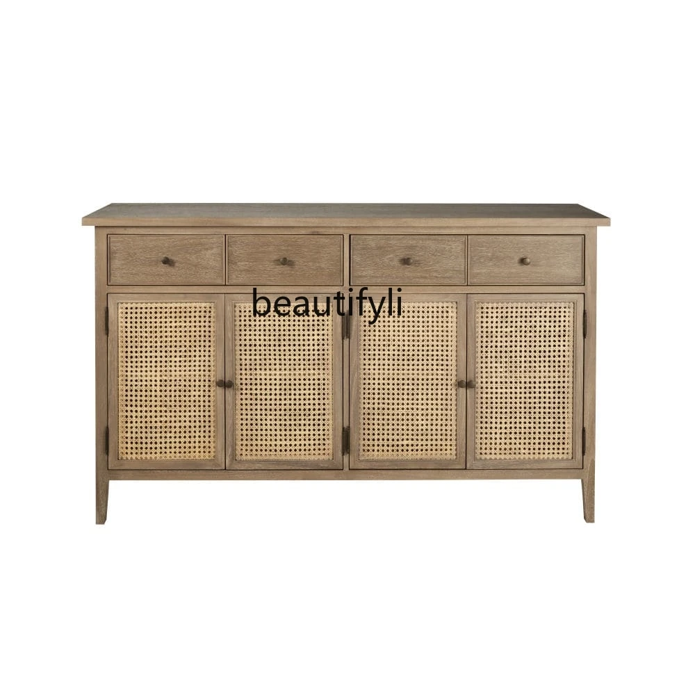 Solid Wood Rattan Sideboard American Retro Living Room Storage TV Cabinet Multi-Functional Entrance Cabinet
Solid Wood Rattan Sideboard American Retro Living Room Storage TV Cabinet Multi-Functional Entrance Cabinet