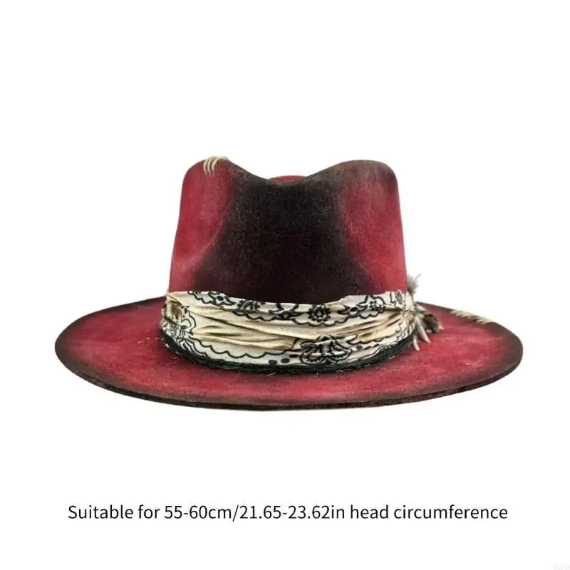 M6CD Classical Distressed Homburg Top Hat Panama Hat Gift for Boyfriend Wool Hat Cowboy Costume for Outdoor Gatherings
M6CD Classical Distressed Homburg Top Hat Panama Hat Gift for Boyfriend Wool Hat Cowboy Costume for Outdoor Gatherings