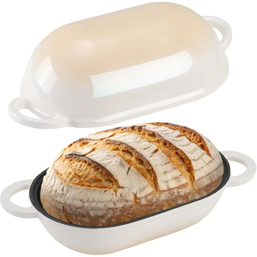 Эмалированная чугунная печь для хлеба на закваске, чугунная форма для хлеба 5QT с крышкой, овальная голландская печь для домашней выпечки хлеба (Gradi)
Эмалированная чугунная печь для хлеба на закваске, чугунная форма для хлеба 5QT с крышкой, овальная голландская печь для домашней выпечки хлеба (Gradi)