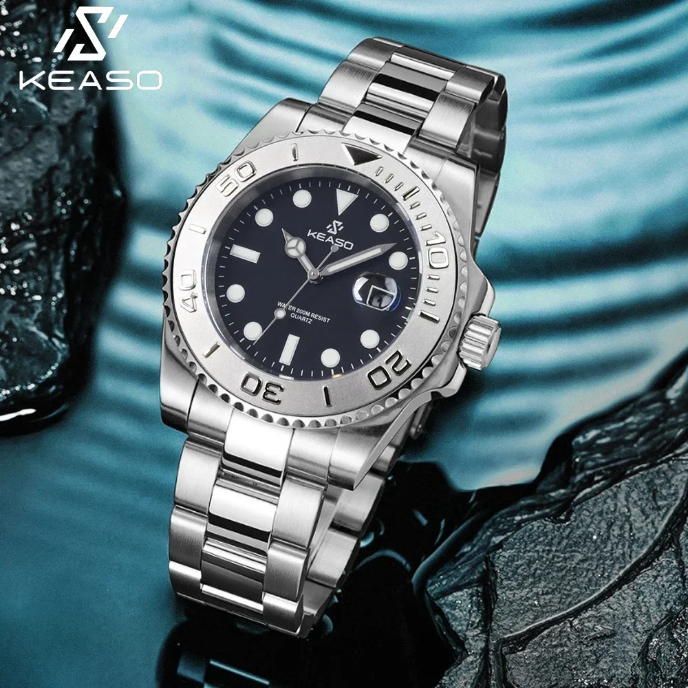 KEASO Top Men New Dive Quartz Watches 200M Waterproof Sapphire Ceramic Bezel BGW-9 Super Luminous Solid 316L Steel Watches
KEASO Top Men New Dive Quartz Watches 200M Waterproof Sapphire Ceramic Bezel BGW-9 Super Luminous Solid 316L Steel Watches