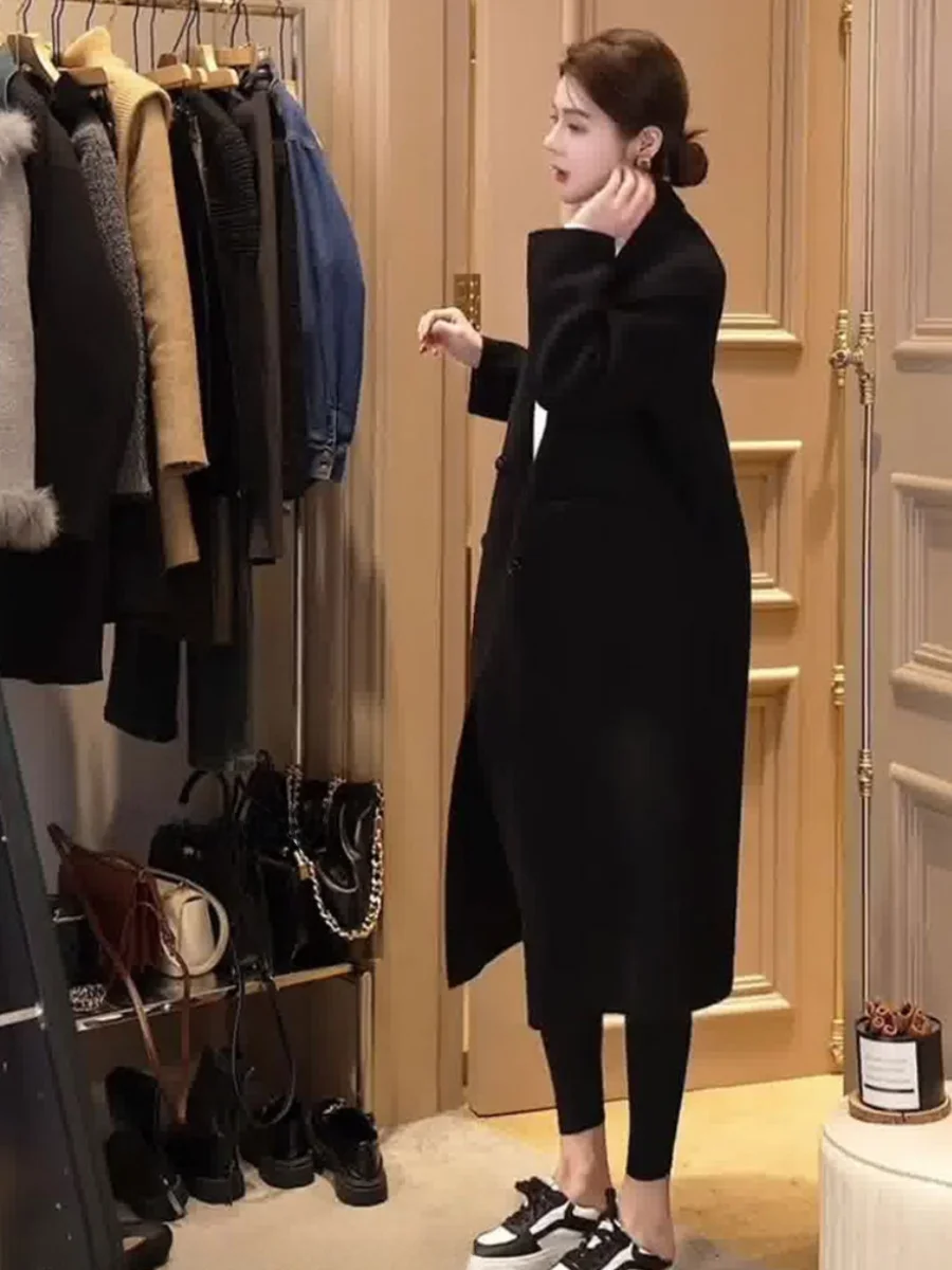 Магазин Oajer Flagip: Женское черное длинное пальто прямого кроя с высоким воротником для осени и зимы, модная верхняя одежда для повседневной носки
Магазин Oajer Flagip: Женское черное длинное пальто прямого кроя с высоким воротником для осени и зимы, модная верхняя одежда для повседневной носки