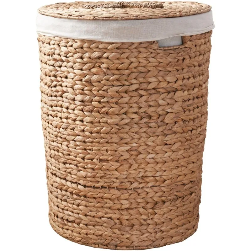 Round Woven Wicker Laundry Hamper with Lid - Large Water Hyacinth Storage Wicker (Natural Brown, 15x15x20 in)
Round Woven Wicker Laundry Hamper with Lid - Large Water Hyacinth Storage Wicker (Natural Brown, 15x15x20 in)