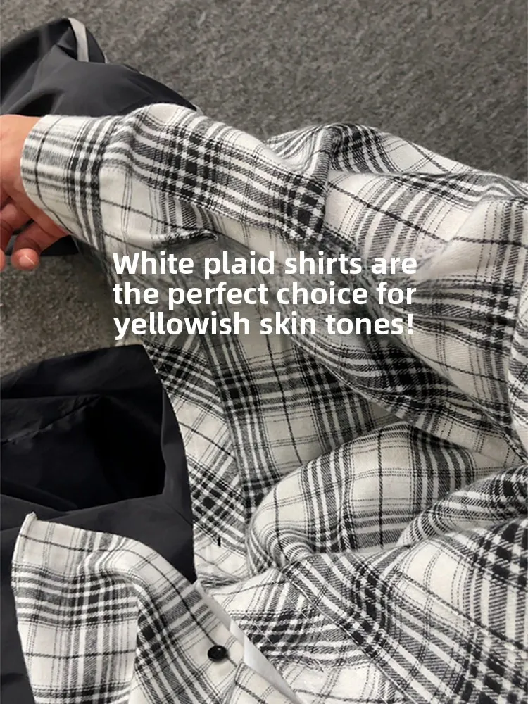 Black White Plaid College Style Long Sleeve Men's Shirt Outerwear Cardigan Breathable Casual Fashion Youth Popular Daily Wear
Black White Plaid College Style Long Sleeve Men's Shirt Outerwear Cardigan Breathable Casual Fashion Youth Popular Daily Wear