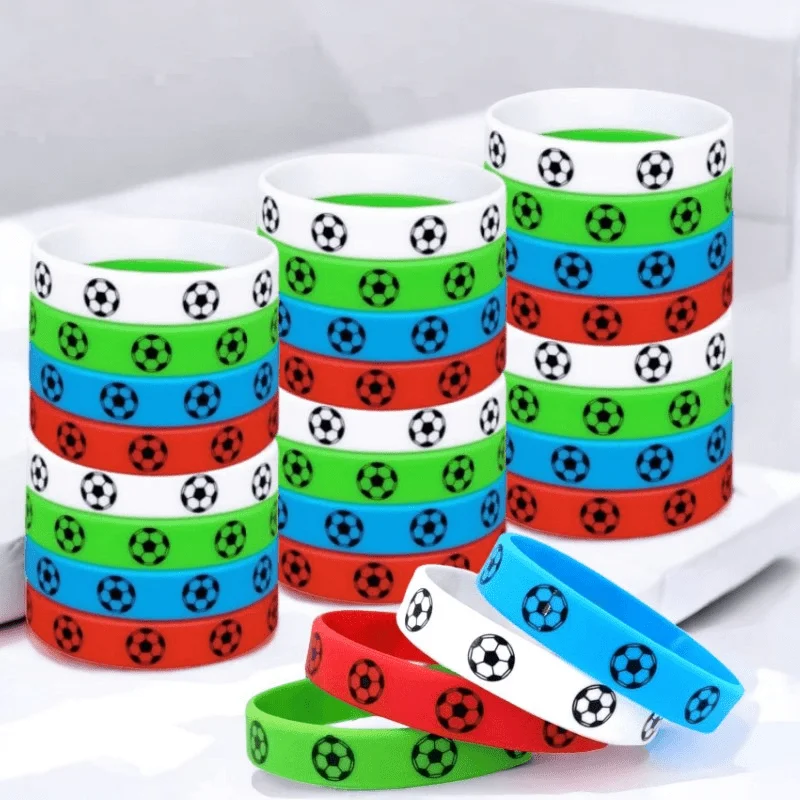 Gift for Her/Him 24pcs Pack Soccer Ball & Team-Themed Wristbands - Motivational Stretch Bracelets Suitable for Sports Parties
Gift for Her/Him 24pcs Pack Soccer Ball & Team-Themed Wristbands - Motivational Stretch Bracelets Suitable for Sports Parties