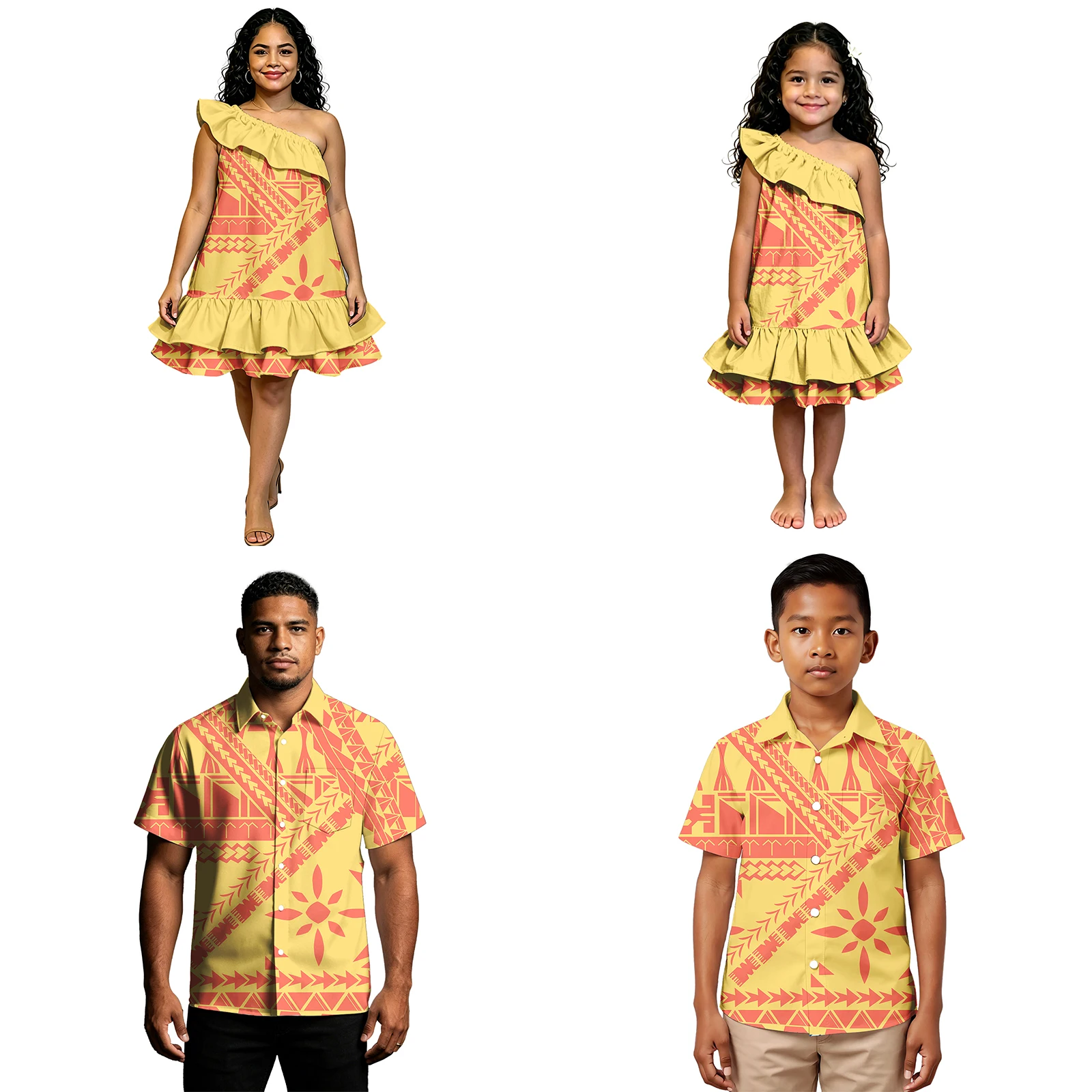 Cozy Samoan Tribal Father Son Button Shirts Hawaiian Mother Daughter Flowers Elegant Dress Polynesia Island Match Family Outfits
Cozy Samoan Tribal Father Son Button Shirts Hawaiian Mother Daughter Flowers Elegant Dress Polynesia Island Match Family Outfits