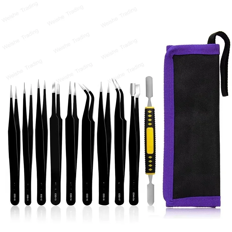 Stainless Steel Tweezers Set Point Elbow Flat Head Flat Head High Precision Industrial Tweezers Set Crowbar Clip
Stainless Steel Tweezers Set Point Elbow Flat Head Flat Head High Precision Industrial Tweezers Set Crowbar Clip