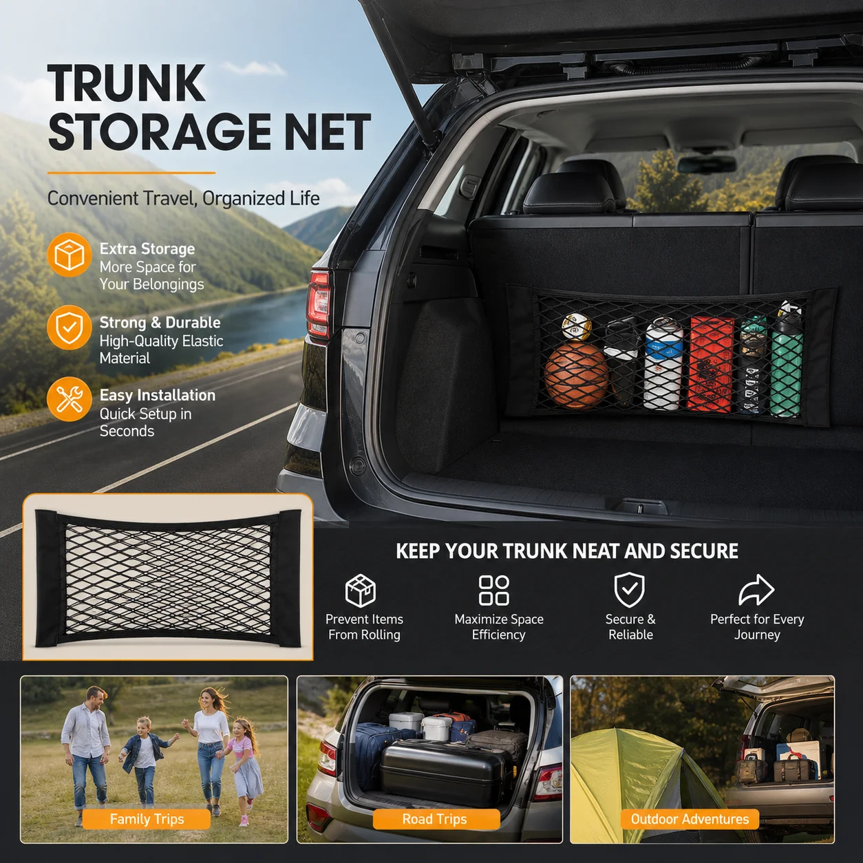 Doublelayered Mesh Bag Back Compartment Storage Universal Car Trunk Organizer Rear For Seat Net With Magic Tape Auto Interior
Doublelayered Mesh Bag Back Compartment Storage Universal Car Trunk Organizer Rear For Seat Net With Magic Tape Auto Interior