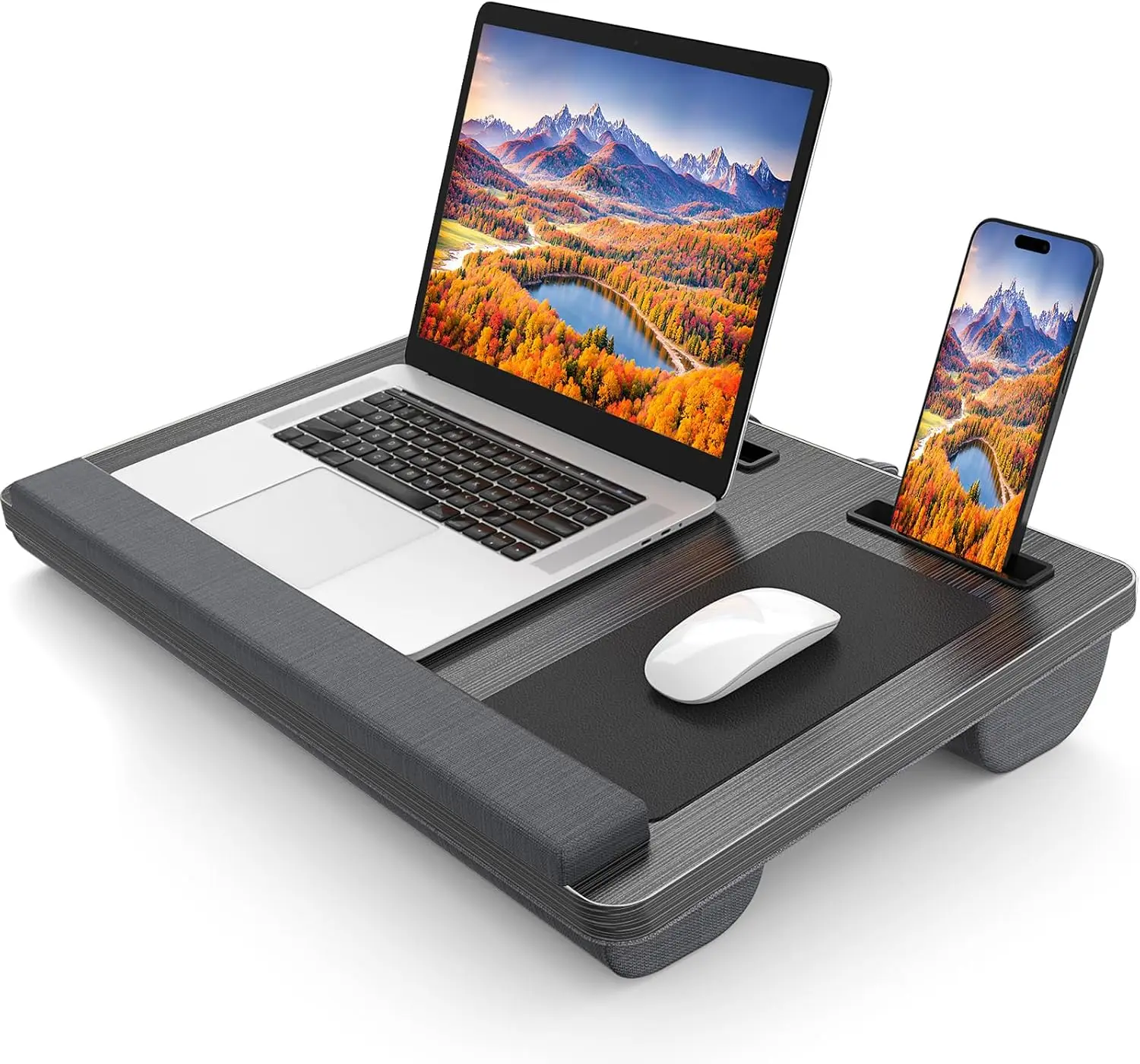 Large Laptop Lap Desk for Bed, 17 Inch Lap Tray with Wrist Rest & Mouse Pad, Portable
Large Laptop Lap Desk for Bed, 17 Inch Lap Tray with Wrist Rest & Mouse Pad, Portable