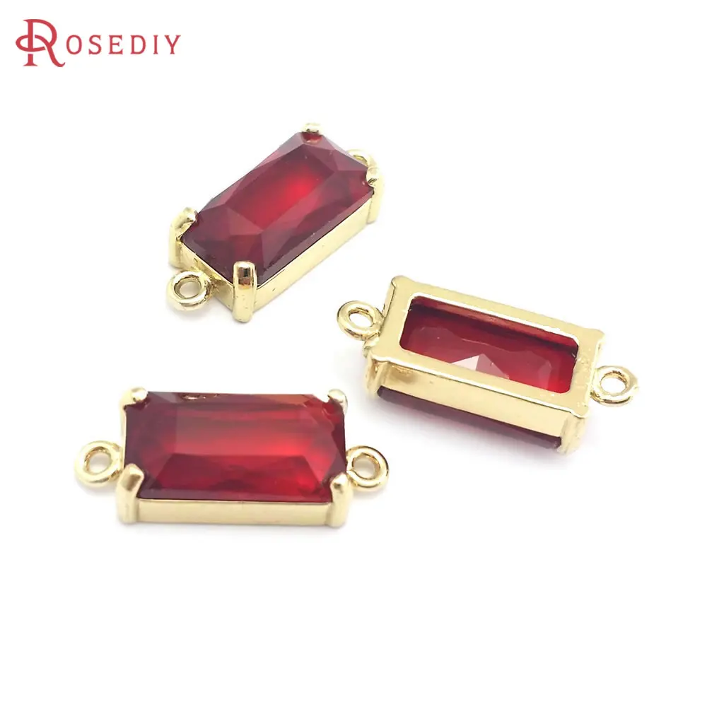6PCS 8x16MM 18K Gold Color Brass and Glass 2 Holes Rectangle Connect Charms Pendants High Quality Jewelry Diy Accessories
6PCS 8x16MM 18K Gold Color Brass and Glass 2 Holes Rectangle Connect Charms Pendants High Quality Jewelry Diy Accessories