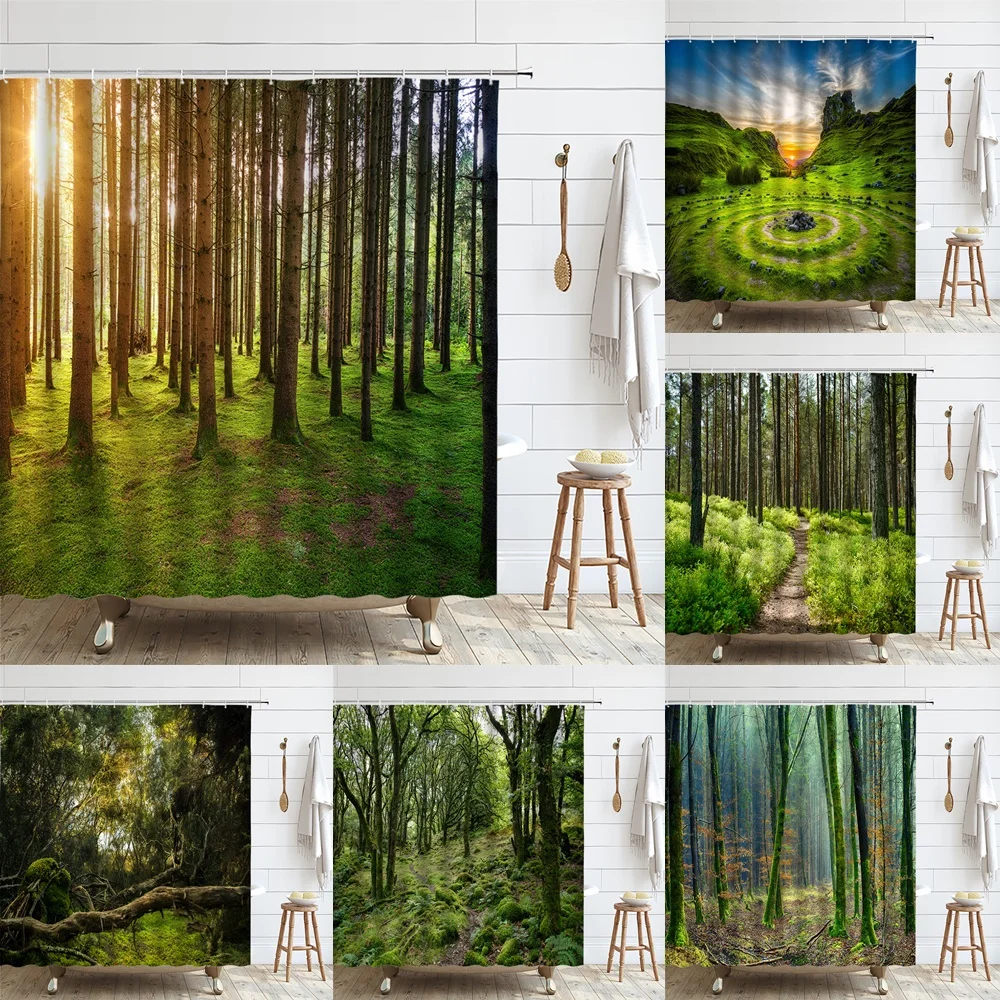 3D Tropical Forest Natural Scenery Shower Curtain Green Tree Moss Woodland Sunshine Bathroom Partition Screen Bath Curtains Home
3D Tropical Forest Natural Scenery Shower Curtain Green Tree Moss Woodland Sunshine Bathroom Partition Screen Bath Curtains Home
