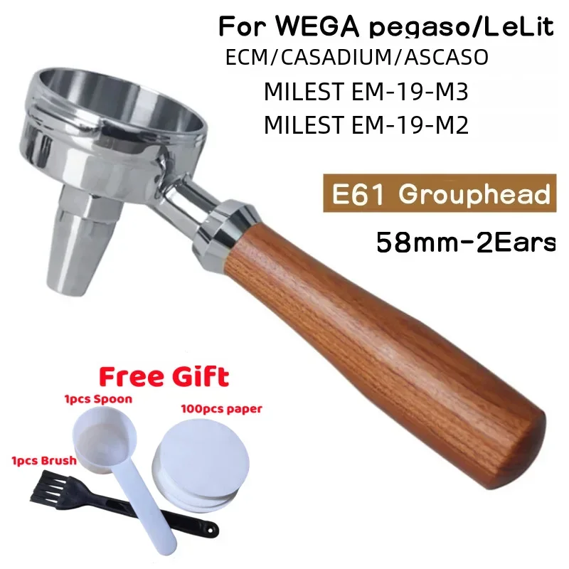 Coffee Machine Filter Holder, Portafilter Tea Filter, WEGA Pegaso/CASADIO/ASCASO/ECM/Leit/MILESTO EM-19-M3/EM-19-M2, 58mm, E61
Coffee Machine Filter Holder, Portafilter Tea Filter, WEGA Pegaso/CASADIO/ASCASO/ECM/Leit/MILESTO EM-19-M3/EM-19-M2, 58mm, E61